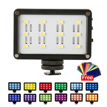 CardLite Mini Portable Video Camera LED Light for DSLR Canon Nikon with Filter 12 Color Gel  Dimmable Led Fotografia Lighting