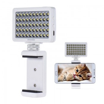 Kalai CM-L50 Multi-Functional Mini LED Video Light for Cellphone Pad DSLR for GoPro Cameras White