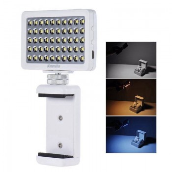Kalai CM-L50 Multi-Functional Mini LED Video Light for Cellphone Pad DSLR for GoPro Cameras White