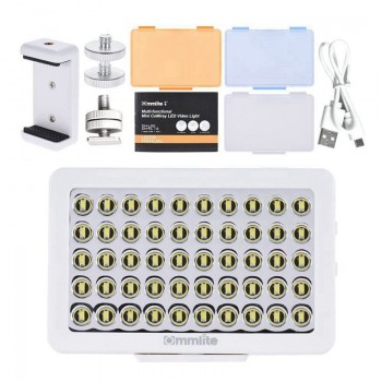 Kalai CM-L50 Multi-Functional Mini LED Video Light for Cellphone Pad DSLR for GoPro Cameras White