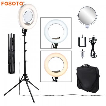 fosoto CY-R50L 18inch photographic lighting 480led 3200K-5500K Dimmable 55W Ring Light Lampamp;Tripod Stand For Phone Video Camera