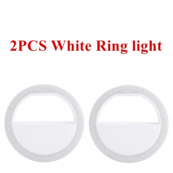 2PCS/LOT Universal Selfie Ring Light Phone Selfie Luminous Ring LED Photography Flash Light For Xiaomi iPhone Sumsang Smartphone