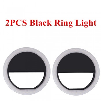 2PCS/LOT Universal Selfie Ring Light Phone Selfie Luminous Ring LED Photography Flash Light For Xiaomi iPhone Sumsang Smartphone