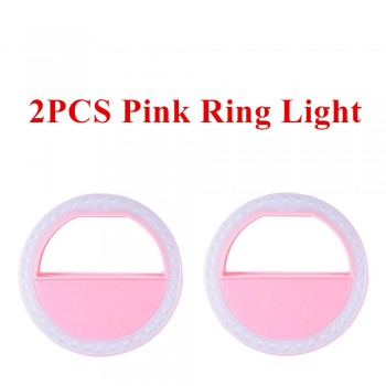 2PCS/LOT Universal Selfie Ring Light Phone Selfie Luminous Ring LED Photography Flash Light For Xiaomi iPhone Sumsang Smartphone