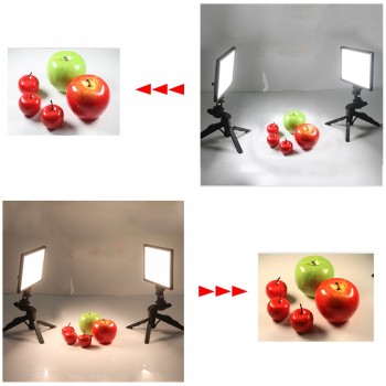 Table Photo Studio Set 2x Viltrox L116T Bi-Color Dimmable LED Video Light + 2x Mini Tripod + 2x 2M AC Adapter for DSLR Photo