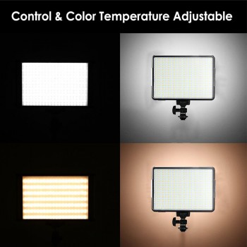 30W 5600K/3200K On-Camera 396 Bulbs LED Video Light Lamp Dimmable Photographic Lighting for Canon Nikon Pentax DSLR Camera
