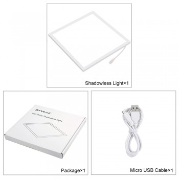 8.85 X 8.85in LED Photography Shadowless Bottom Light Background Studio Lighting Panel Bright Outline Sharpness Back Light Pad