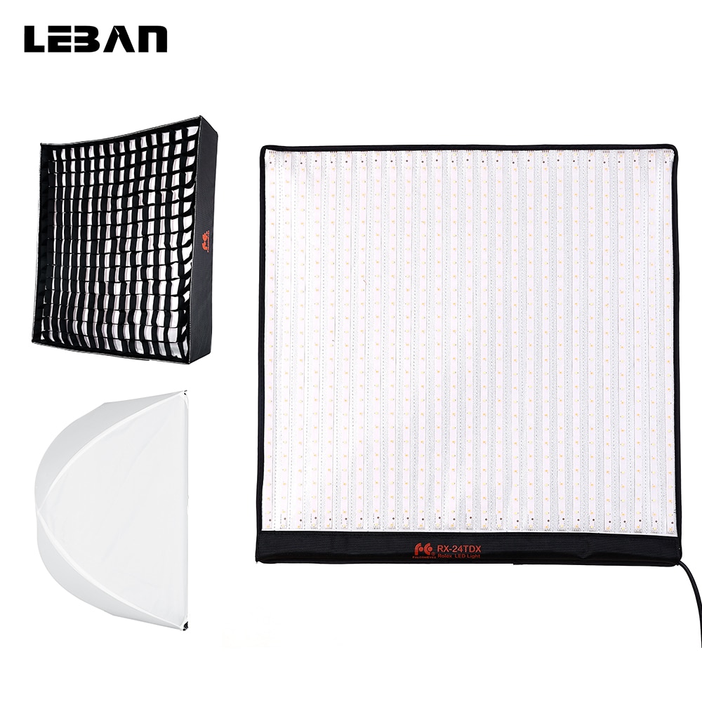 Falcon Eyes RX-24TDX 150W Bi-Color Portable LED Photo Video Light Lamp Flexible Square Cloth Studio Video Lighting Panel Softbox