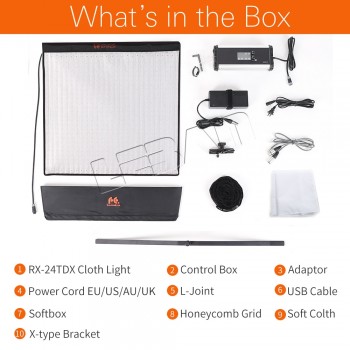 Falcon Eyes RX-24TDX 150W Bi-Color Portable LED Photo Video Light Lamp Flexible Square Cloth Studio Video Lighting Panel Softbox