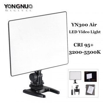 YONGNUO YN300 Air Ultra Thin CRI 95+LED Panel Video Light YN-300 Air 3200K-5500K with AC power Adapter for Canon Nikon Camcorder