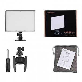 YONGNUO YN300 Air Ultra Thin CRI 95+LED Panel Video Light YN-300 Air 3200K-5500K with AC power Adapter for Canon Nikon Camcorder