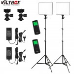 VILTROX 2x VL-200 Ultra Thin Dimmable Bi-color LED Video Light Kit / 3300K-5600K CRI 95 + 2x Light Stand + 2x AC adapter