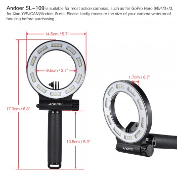 New Arrival Andoer SL-109 30 LED Waterproof 40m Diving Fill Light 3 Mode for GoPro Hero for Yi 4K SJCAM Action Sports Camera