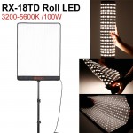 FalconEyes RX-18TD 100W 504pcs Flexible Roll LED Video 3200K-5600K Light Rollable Cloth Lamp amp; LCD Touch Screen Controller
