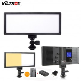Viltrox L132T LCD Display Bi-Color amp; Dimmable Slim DSLR Video LED Light + Battery + Charger for Canon Nikon Camera DV Camcorder
