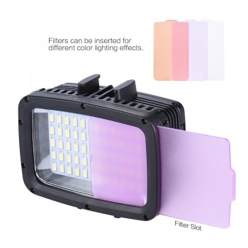 Andoer Ultra Bright 60pcs LED Video Light 1800LM 3 Modes Waterproof 5500K Fill-in Light Photo Lamp for GoPro Canon Nikon Sony