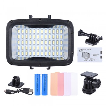Andoer Ultra Bright 60pcs LED Video Light 1800LM 3 Modes Waterproof 5500K Fill-in Light Photo Lamp for GoPro Canon Nikon Sony