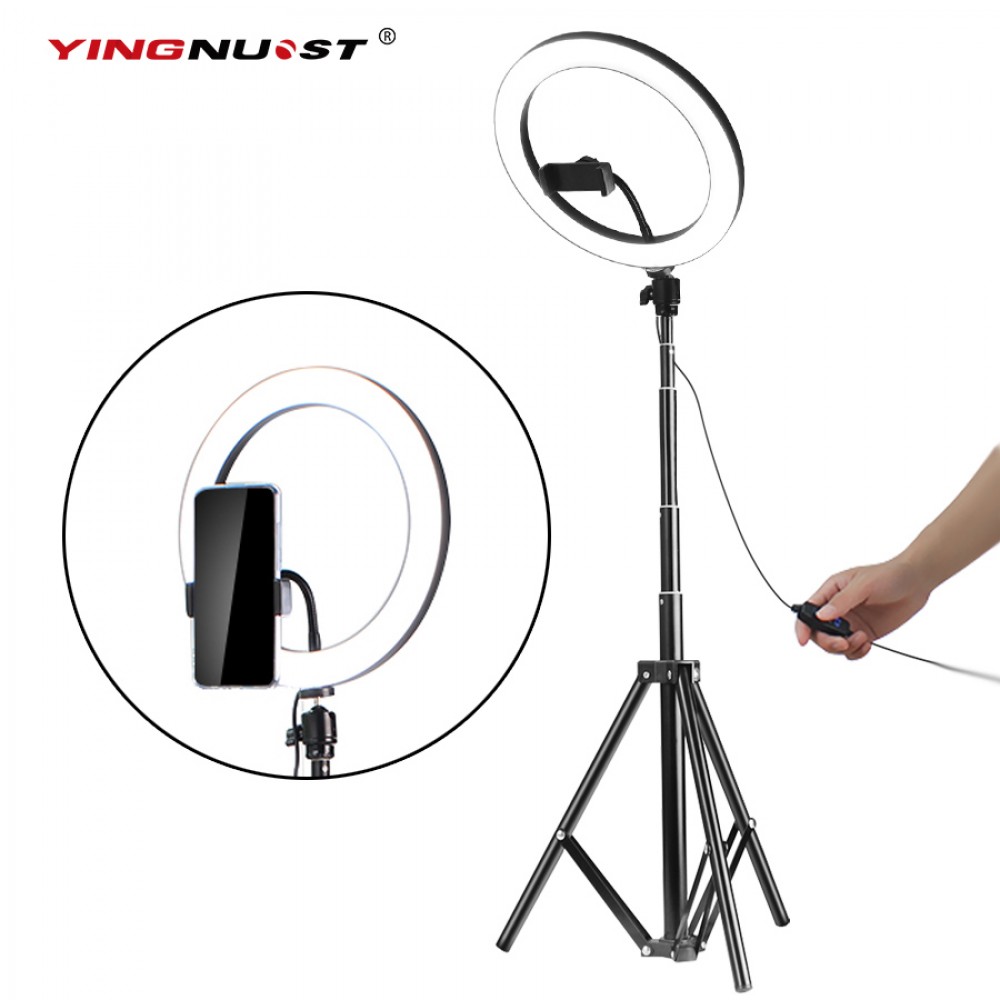 5600K LED Ring Light 10inch 26cm Lamp Dimmable Photography Studio Phone Video With 150CM Tripod Selfie Stickamp;USB Plug For Makeup