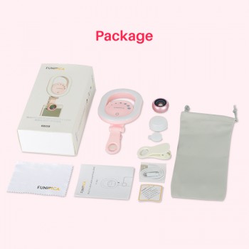 Dimmable 3 in 1 Phone Wide Angle Macro Lens LED Selife Light with Travel Case for iPhone Xs Max X Samsung S8 S9 Huawei P20 Pro