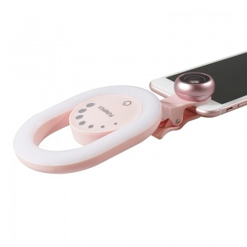 Dimmable 3 in 1 Phone Wide Angle Macro Lens LED Selife Light with Travel Case for iPhone Xs Max X Samsung S8 S9 Huawei P20 Pro