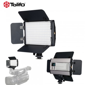 Tolifo PT-15B II Alluminium Slim Photo LED Video Studio Light Bi-Color amp; Dimmable w/ Barndoor for Canon Nikon Camera Camcorder