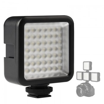 Mini LED Video Light on Camera with 3 Hot Shoe for DSLR Camcorder Mini DVR Night Fill Lighting for Nikon Canon Sony PK Godox