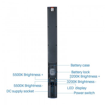 2018 YONGNUO YN360S 3200K-5500K Handheld Ice Stick LED Video Light+NP-F550 Battery Charger Photographyic Lamp Phone App Control