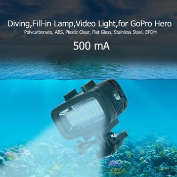 Underwater 5500K LED Video Light 130ft Super Bright Diving Gopro Lighting Fill Lamp Suitable for GOPRO SJCAM Action Camera