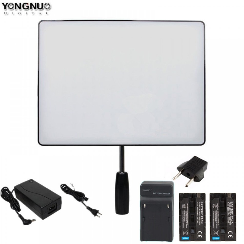 YONGNUO YN-600 Air YN600 Air Ultra Thin LED Camera Video Light Panel 5500K Photography Studio Lighting+AC Power Adapter+Battery