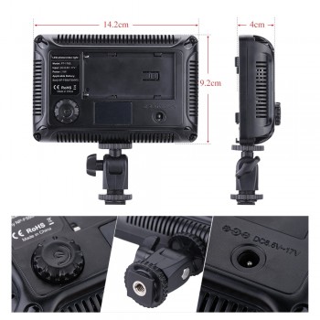 PT-176S 176 LEDs 5600K Portable LED Video Light Panel Lamp Photographic Lighting for Cannon Nikon Pentax Olympus DSLR Camera
