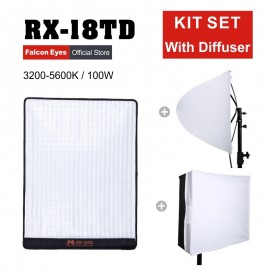 Falcon Eyes 100W For Video Camera LED Fotografia Profesional Light Flexible Lighting Portable Beauty Lamp RX-18TD with Diffuser