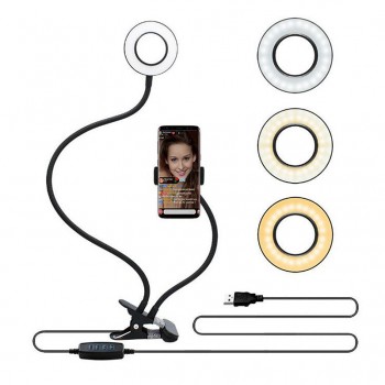 Photo Studio Selfie LED Ring Light with Cell Phone Mobile Holder for Youtube Live Stream Makeup Camera Lamp for iPhone Android