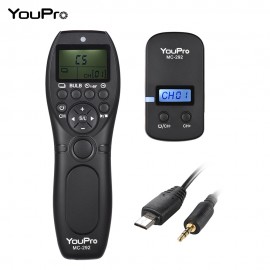 YouPro MC-292 DC0/DC2/N3/S2/E3 2.4G Wireless Remote Control LCD Timer Shutter Release Channels for Canon/Sony/Nikon/Fujifilm etc