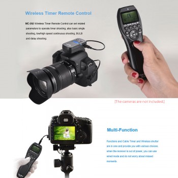 YouPro MC-292 DC0/DC2/N3/S2/E3 2.4G Wireless Remote Control LCD Timer Shutter Release Channels for Canon/Sony/Nikon/Fujifilm etc
