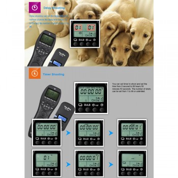 YouPro MC-292 DC0/DC2/N3/S2/E3 2.4G Wireless Remote Control LCD Timer Shutter Release Channels for Canon/Sony/Nikon/Fujifilm etc