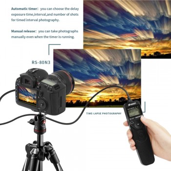 SHOOT RS-80N3 LCD Timer Shutter Release Remote Control for Canon EOS 5D Mark II 5D 6D 7D 10D 20D 30D 40D 50D 1D 1DS 5D Mark III