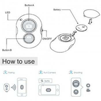 FGHGF Bluetooth Phone Self Timer Shutter Button for iPhone 7 selfie stick Shutter Release Wireless Remote Control for Huawei