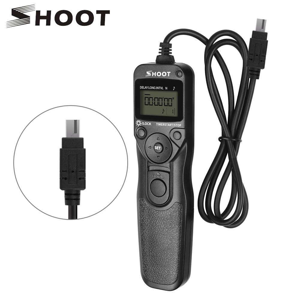 SHOOT MC-DC2 LCD Timer Remote Shutter for Nikon D3100 D5000 D7000 D90 D600 D610 D3200 D3300 D5100 D5200 D5300 Digital SLR Camera