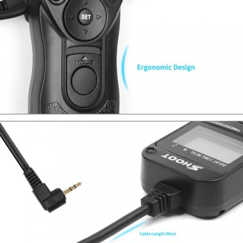 SHOOT RS-60E3 LCD Time Shutter Release Remote Control for Canon EOS 1300D 1100D 1200D 650D 600D 550D 1000D 450D 350D 100D 60D