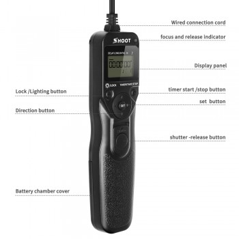 SHOOT RS-60E3 LCD Time Shutter Release Remote Control for Canon EOS 1300D 1100D 1200D 650D 600D 550D 1000D 450D 350D 100D 60D