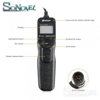 Timer Remote Control For Nikon D850 D810a D810 D800E D700 D500 D300s D200 D100 D5 D4s D4 D3s F5 F6 F100 F90X MC-30 MC-36 MC-DC0
