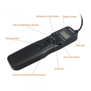 Shoot Timer Remote Control Shutter Release Cable Intervalometer for Nikon D810a D810 D800E D800 D700 D500 D300s D300 D200 D5 D4