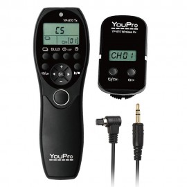 YouPro YP-870 N3 2.4G Wireless Remote Control LCD Timer Shutter Release Transmitter Receiver 32 Channels for Canon DSLR Cameras