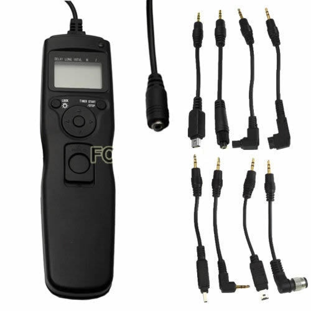 Timer Remote Shutter code for Canon Nikon Sony Olympus with 7pcs Removable Cable