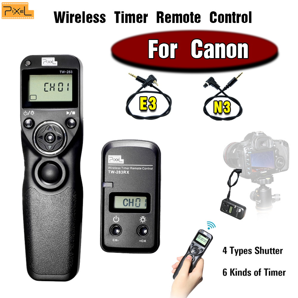 Pixel TW-283 Wireless Timer Remote Control Shutter Release Cable For Canon 60D 700D 650D 600D 550D 450D 400D 300D 1100D 1000D 5D