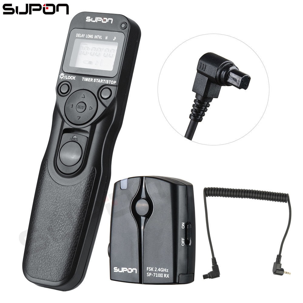 SUPON 710II/C3 2.4GHZ FSK Wireless Remote Shutter Controller Set Time Lapse Intervalometer Timer Cable for CANON C3