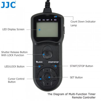 JJC Multi-Function Wired Timer Remote Control Shutter Release Cable Cord for Nikon D5600 D7200 D600 D850 D7500 P7800 D3300 D3100