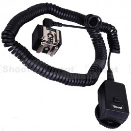 Flash Trigger Dual Hot Shoe Mount 2.5m PC Sync Cable Cord w/ Transmitter 3.5mm Plug for Canon Pentax Olympus Camera Speedlite