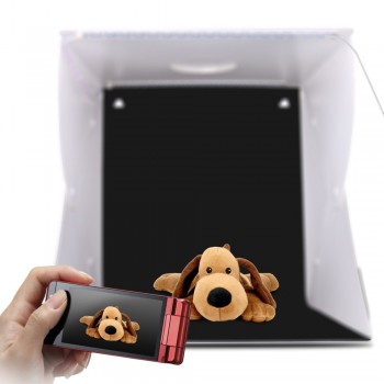 2 LED Folding Lightbox 40*40 Portable Photography Photo Studio Softbox Adjustable Brightness Light Box For DSLR Camera