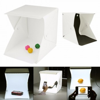 SOONHUA Portable Folding Lightbox Photography Studio Softbox LED Light Soft Box Tent Kit for Phone DSLR Camera Photo Background